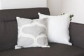 White soft cushion on sofa Royalty Free Stock Photo