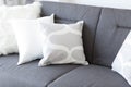 White soft cushion on sofa Royalty Free Stock Photo