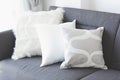 White soft cushion on sofa Royalty Free Stock Photo