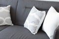 White soft cushion on sofa Royalty Free Stock Photo