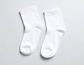 White, soft socks isolated in top view. Royalty Free Stock Photo