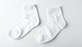 White, soft socks isolated in top view. Royalty Free Stock Photo