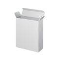 White Software Cardboard, Carton Package Box Open On White Background Isolated. Mock Up Template Ready For Your Design.