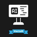 White Software, web developer programming code icon isolated on black background. Javascript computer script random Royalty Free Stock Photo