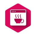 White Software, web developer programming code icon isolated with long shadow background. Javascript computer script Royalty Free Stock Photo