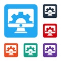 White Software, web development, programming concept icon isolated on white background. Programming language and program Royalty Free Stock Photo