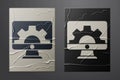 White Software, web development, programming concept icon isolated on crumpled paper background. Programming language Royalty Free Stock Photo
