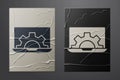 White Software, web development, programming concept icon isolated on crumpled paper background. Programming language Royalty Free Stock Photo