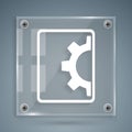 White Software, web development, programming concept icon isolated on grey background. Programming language and program Royalty Free Stock Photo