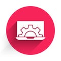 White Software, web development, programming concept icon isolated with long shadow. Programming language and program Royalty Free Stock Photo