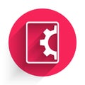 White Software, web development, programming concept icon isolated with long shadow. Programming language and program Royalty Free Stock Photo