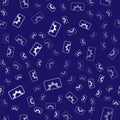 White Software, web development, programming concept icon isolated seamless pattern on blue background. Programming Royalty Free Stock Photo