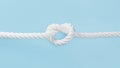 white solid rope with knot. High quality photo