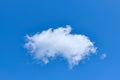 White solitary cloud in blue cloud close up Royalty Free Stock Photo