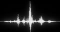 White Sound Waveform on Black Background audio equalizer Royalty Free Stock Photo