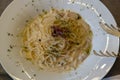 White source spaghetti Carbonara