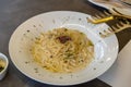 White source spaghetti Carbonara
