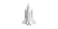 White space shuttle model top view isolated on transparent background Royalty Free Stock Photo
