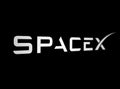 White SpaceX logo on a black background