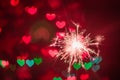 sparkler and hearts