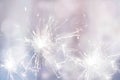 White sparkler fire for holiday festive background Royalty Free Stock Photo