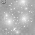 White sparks glitter special light effect. Vector sparkles on transparent background. Christmas abstract pattern. Royalty Free Stock Photo