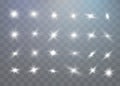 White sparks glitter special light effect. Vector sparkles on transparent background. Christmas abstract pattern. Royalty Free Stock Photo