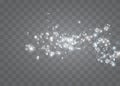 White sparks glitter special light effect. Vector sparkles on transparent background. Christmas abstract pattern. Sparkling magic