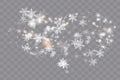 White sparks glitter special light effect. Vector sparkles on transparent background. Christmas abstract pattern. Sparkling magic Royalty Free Stock Photo