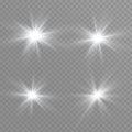 White sparks glitter special light effect. Vector sparkles on transparent background. Christmas abstract pattern Royalty Free Stock Photo