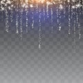 White sparks glitter special light effect. Vector sparkles on transparent background. Christmas abstract pattern. Sparkling magic Royalty Free Stock Photo