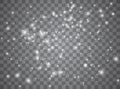 White sparks glitter special light effect. Vector sparkles on transparent background. Sparkling magic dust particles. Royalty Free Stock Photo