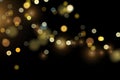 White sparks and golden stars shine with special light. Vector sparkles on a transparent background. Royalty Free Stock Photo