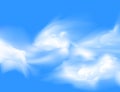 White sparse cloud over blue sky vector