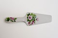 White spatula with patterns and colors