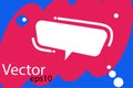 White speech bubble on bright blue and red background, vector illustration Royalty Free Stock Photo
