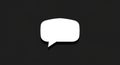 White speech bubble with a shadow on a black background. The bubble has a Royalty Free Stock Photo