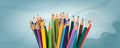 Diversity inclusion and equality concept. Group of smiling pencils representing men and women of different culture.Racial equality