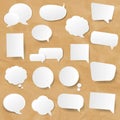 White Speech Bubbles Collection Cardboard Background