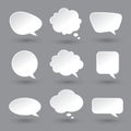 White speech bubbles set Royalty Free Stock Photo