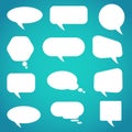 White speech bubbles set. Vector design elements