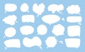 White speech bubbles. Thinking balloon talks bubbling chat comment cloud comic retro shouting voice shapes isolated set Royalty Free Stock Photo