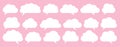 White speech vector cloud set isolated on pink Royalty Free Stock Photo