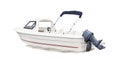 White speed boat isolated background