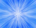 White speed rays on blue background