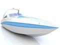 White speedboat isolated