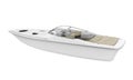 White Speedboat Isolated