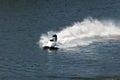 White Speedboat Making Turn on Water Royalty Free Stock Photo