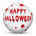 White Sphere With Bloody Happy Halloween Text