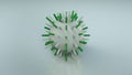 White sphere with green blocks abstract 3D render illustration Royalty Free Stock Photo